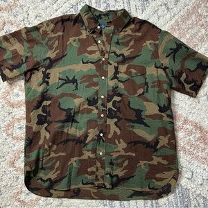 Ralph Lauren Short Sleeve Seersucker Camouflage Shirt